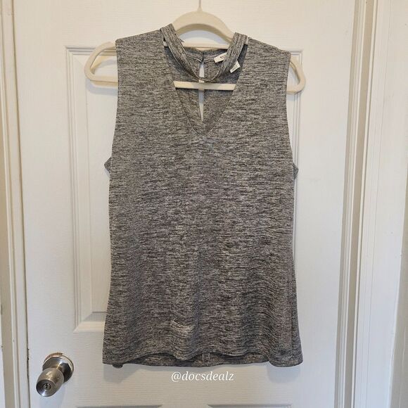 White House Black Market Sleeveless Blouse Gray Women's Large - Picture 1 of 6